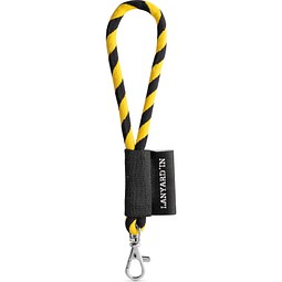 SET Lanyard TUBE Short mit Karabiner, Schwarz/Gelb