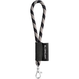 SET Lanyard TUBE Short mit Karabiner, Schwarz/Grau