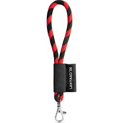 SET Lanyard TUBE Short mit Karabiner, Schwarz/Rot