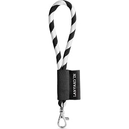 SET Lanyard TUBE Short mit Karabiner, Schwarz/Weiß