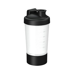 Shaker Protein, Pro 1, 0,40 l, transparent/schwarz