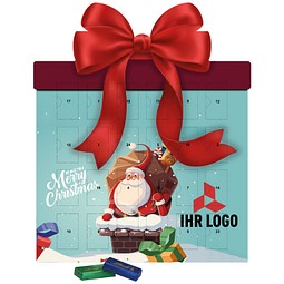 Shape Adventskalender Geschenk, Sarotti Schokoladen-Täfelchen, Weihnachtsmann im Kamin