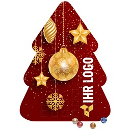 Shape Adventskalender Tannenbaum, Lindt LINDOR Minikugeln, Christbaumkugeln Gold