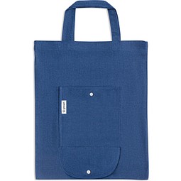 SIENA. Faltbare Tasche aus Baumwolle (50%), receycelte Baumwolle (30%) und Polyester (20% rPET) (140 g/m²), Blau