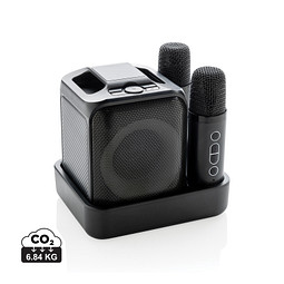 Singvibe Karaoke-Set mit Doppelmikrofon aus RCS rec. ABS, schwarz