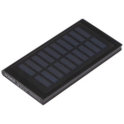 Solar-Powerbank aus Metall, 8.000 mAh, schwarz