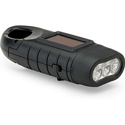 SOLARKY. Kompakte 0.5 W ABS-Taschenlampe mit 3 weißen LEDs mit 90 Lumen, Schwarz