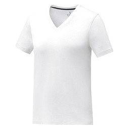 Somoto T-Shirt mit V-Ausschnitt für Damen, weiss, XS