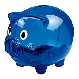 Sparschwein Richy, Transparent Blau