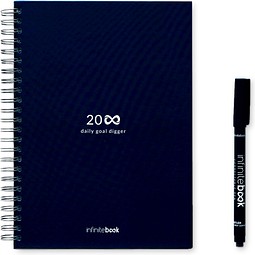 STARTER KIT INFINITE PLANNER A5. Set bestehend aus einem "Infinity Tagebuch", Reinigungsset, Marker und Markerhalter, Dunkelblau