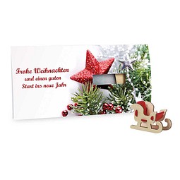 Steckfiguren-Karte Filz, Schlitten, 1-seit. Druck