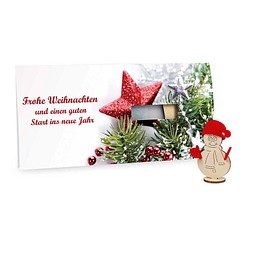 Steckfiguren-Karte Filz, Schneemann, 1-seit. Druck