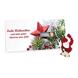 Steckfiguren-Karte Filz, Weihnachtsmann, 1-seit. Druck