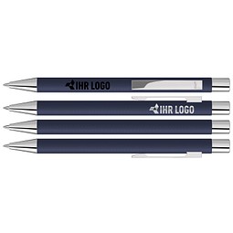 uma® Metall-Kugelschreiber Straight SI, blaue Mine, dunkelblau