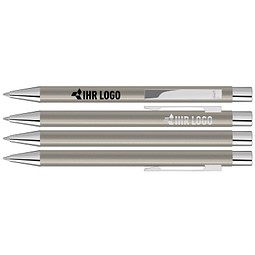 uma® Metall-Kugelschreiber Straight SI, blaue Mine, Edelstahl