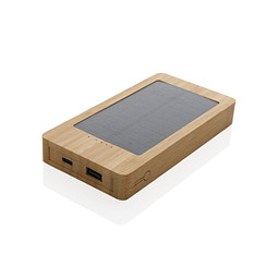 Sunwick 10.000mah Bambus Solar Powerbank, braun