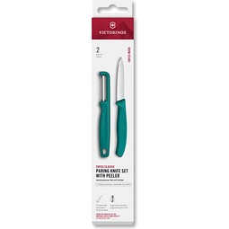 Swiss Classic, Gemüsemesser mit I-Schäler, 2tlg, grün