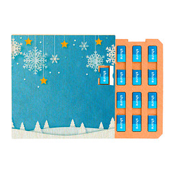 Täfelchen Adventskalender ECO, Graspapier, Papier Inlay, share Schokotäfelchen, inkl. Druck