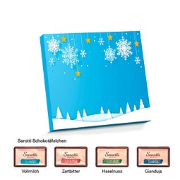 Täfelchen Adventskalender Graspapier, Sarotti Täfelchen, inkl. Druck
