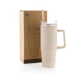 Tana Becher aus RCS recyceltem Kunststoff mit Griff 900ml, beige