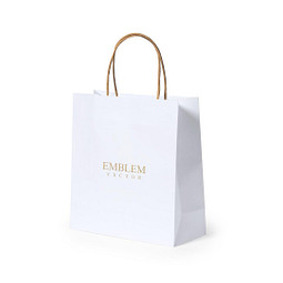 Papier Tragetasche Recycled klein, weiss
