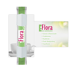 Tee-V-Card Visitenkarte mit 1 Bio Tee-Stick individual, inkl. Druck