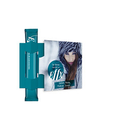 Tee-Flyer ClapCard mit 1 Bio Tee-Stick individual, inkl. Druck