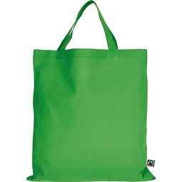 Fairtrade Baumwolltasche mit kurzen Henkeln, maigrün