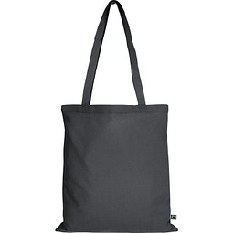 Fairtrade Baumwolltasche mit langen Henkeln, anthrazit