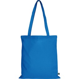 Fairtrade Baumwolltasche mit langen Henkeln, hellblau