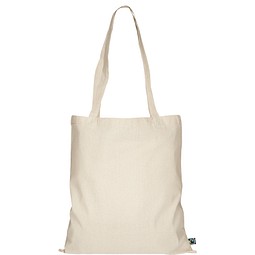 Fairtrade Baumwolltasche mit langen Henkeln, natur