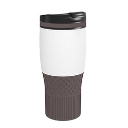 Thermobecher RETUMBLER-myBAYAMO GRANDE II, weiß/braun