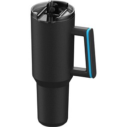 Thermobecher RETUMBLER-myKINGS CANYON 900, schwarz, Ring cyan
