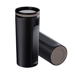 Thermobecher RETUMBLER-mySTEELONE, schwarz/braun