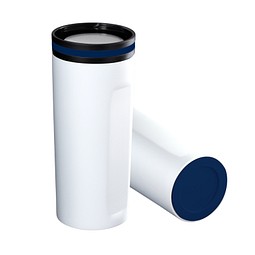 Thermobecher RETUMBLER-mySTEELONE, weiß/dunkelblau