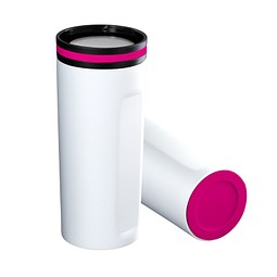 Thermobecher RETUMBLER-mySTEELONE, weiß/magenta
