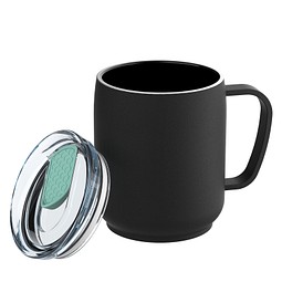 Thermotasse RETUMBLER-myNIZZA CERAMIC, schwarz/mint