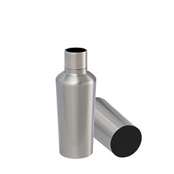 Thermotrinkflasche RETUMBLER-myDRINQEO 500, silber/schwarz