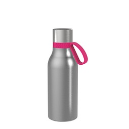 Thermotrinkflasche RETUMBLER-myNIZZA II 420 CERAMIC, silber, Ring magenta