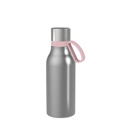 Thermotrinkflasche RETUMBLER-myNIZZA II 420 CERAMIC, silber, Ring rosa