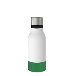 Thermotrinkflasche RETUMBLER-myNIZZA II 420 CERAMIC, weiß, Sleeve grün