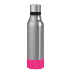 Thermotrinkflasche RETUMBLER-myNIZZA II 600 CERAMIC, silber, Sleeve magenta