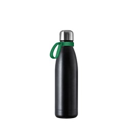 Thermotrinkflasche RETUMBLER-NIZZA, schwarz, Ring grün