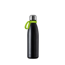 Thermotrinkflasche RETUMBLER-NIZZA, schwarz, Ring hellgrün