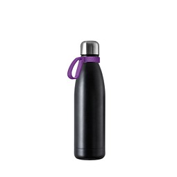 Thermotrinkflasche RETUMBLER-NIZZA, schwarz, Ring lila