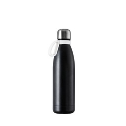Thermotrinkflasche RETUMBLER-NIZZA, schwarz, Ring weiß
