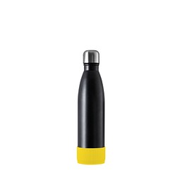 Thermotrinkflasche RETUMBLER-NIZZA, schwarz, Sleeve gelb