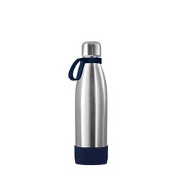 Thermotrinkflasche RETUMBLER-NIZZA, silber/dunkelblau/dunkelblau
