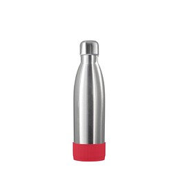 Thermotrinkflasche RETUMBLER-NIZZA, silber, Sleeve rot