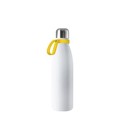Thermotrinkflasche RETUMBLER-NIZZA, weiß, Ring gelb
